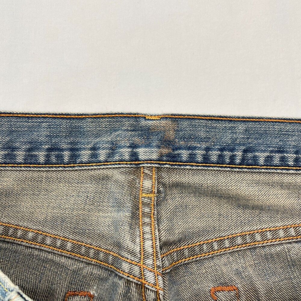 7 For all Mankind Jeans Relax Straight Button Fly Distressed Mens 33x31.5 Grunge - Picture 9 of 16
